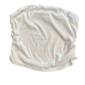 🟡 White Ribbed Tube Top Size Large